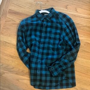 Blue and Black Checkered Men's Shirt. Uniqlo. Medium
